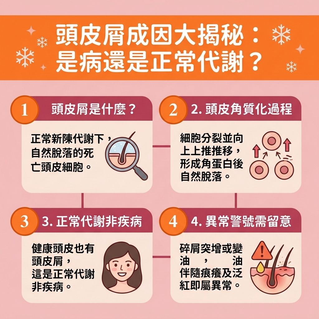 這是一張 1:1 正方形的可愛扁平化向量插畫,採用台灣健康部落格風格,為您解碼【頭皮】健康的秘密。圖表生動展示了健康的【頭髮】與【毛囊】結構,說明正常的【角質層】代謝會產生微量【頭皮屑】。然而,當體內【荷爾蒙】失調,或【雄性禿】患者體內的【雙氫睪酮】過高時,會異常刺激【皮脂腺】分泌。若沒有做好【日常頭皮護理】與【溫和清潔頭皮】,將無法有效【抑制頭皮油脂】,進而導致【馬拉色菌】大量滋生,引發嚴重的【頭瘡】與【毛囊炎】。
為避免頭皮危機,我們必須及早【解決毛孔堵塞】並進行【頭皮深層清潔】。透過【抗菌消炎】來【舒緩頭皮紅腫】與【舒緩頭皮敏感】,是【解決頭皮痕癢】與【減少頭皮屑】的關鍵。良好的【血液循環】能為頭皮帶來充足的【蛋白質】與【氨基酸】,進一步【促進血液循環】與維持髮絲的【黑色素】(預防早發【白髮】),從根本上【改善頭皮環境】。
若長期發炎導致異常【脫髮】,應立即落實【預防脫髮方法】並【延緩毛囊老化】。醫學上可使用【生髮水】來【刺激毛囊再生】,幫助【補充頭髮營養】並【強健脆弱髮根】,以【改善頭髮稀疏】與【減少掉髮數量】。若情況遲遲未見改善,強烈建議尋求【專業生髮療程】或評估進行【植髮】手術來徹底拯救頂上危機!