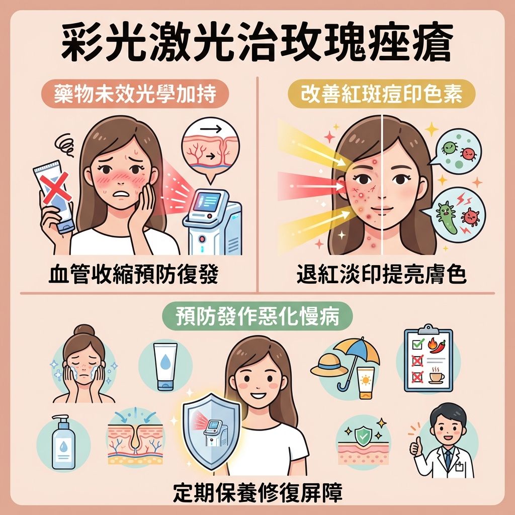 玫瑰痤瘡如何治療?彩光及激光篇