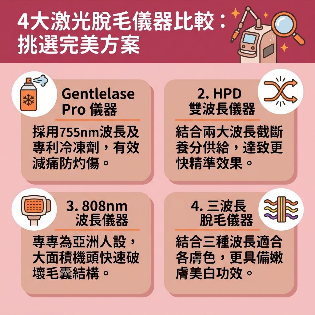 這是一張台灣健康部落格風格的 1:1 正方形資訊圖表,幫助大家解答脫毛邊間好的疑問,並提供實用的香港脫毛推薦。在進行脫毛公司比較時,許多人關心激光脫毛價錢、全身脫毛優惠與學生脫毛優惠,但更應留意美容院或專業脫毛中心使用的儀器與其認證。專業的治療師、顧問或醫生會根據您的皮膚狀況,選擇合適的波長與能量,確保激光能精準破壞毛囊中的黑色素。
不同機器如雙波長激光有不同特點。為了舒緩脫毛紅腫、解決毛囊發炎並避免皮膚灼傷,挑選具備冰感或冰感脫毛技術的防敏脫毛療程非常重要,這能大幅降低痛楚,實現無痛激光脫毛。在處理腋下與比堅尼位時,了解激光脫毛原理與脫毛療程次數,才能達到理想的永久脫毛效果(良好的脫毛效果)。
消費者應尋找拒絕隱藏收費、提供免費試做脫毛並承諾永久保養的療程(合理的價錢)。建議多參考客人的脫毛真實評價與評價,確保選擇安全可靠的方案。