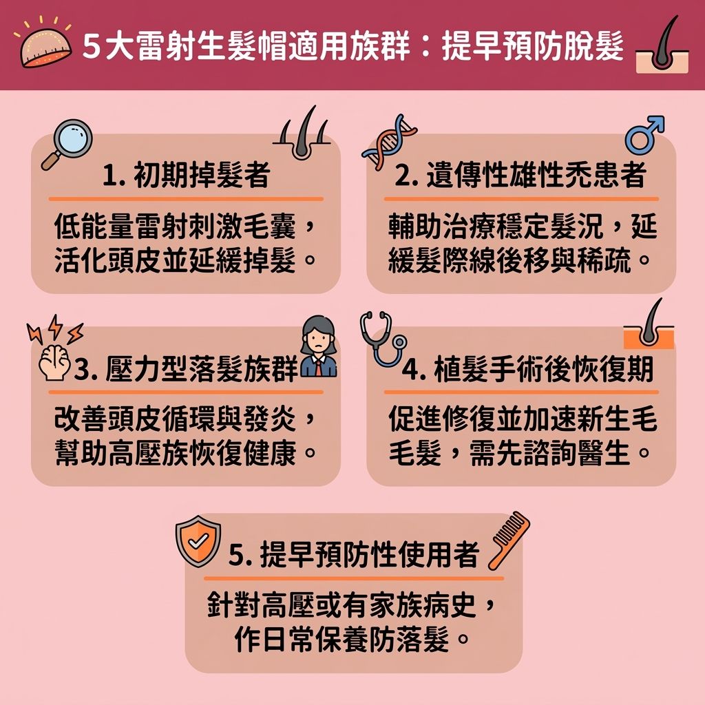 這是一張台灣健康部落格風格的 1:1 正方形扁平化資訊圖表,主要探討如何透過雷射生髮帽及各種高額頭改善方法來應對脫髮與髮線後移原因。圖中展示了受基因影響的雄性禿患者,或是面臨女性髮線後移困擾的人,經常對額頭高面相感到焦慮。為求拯救寬額頭及達致髮際線下移,許多人會嘗試不同的高額頭髮型推薦,如學習胎毛瀏海剪法剪出胎毛瀏海或修飾高額頭瀏海,這類髮型搭配合適的瀏海,不僅能改善臉型比例,還能凸顯精緻五官。
在化妝技巧上,善用髮際線修飾技巧,參考髮際線粉推薦使用髮際線粉或陰影粉來遮蓋M字額與隱藏髮際線後移,能有效增加髮量視覺效果,完美修飾額頭與臉型。然而,要真正挽救髮際線及解決頭髮稀疏,必須從保護頭皮與髮根做起。除了日常塗抹生髮水,圖表強調及早尋求皮膚科醫生協助的重要性。透過雷射生髮帽輔助,或尋找合適的植髮療程推薦進行植髮,能深層進行毛囊萎縮治療並有效刺激毛囊生長,活化毛囊,從根本增加真實髮量並保護髮線,避免M字額惡化。