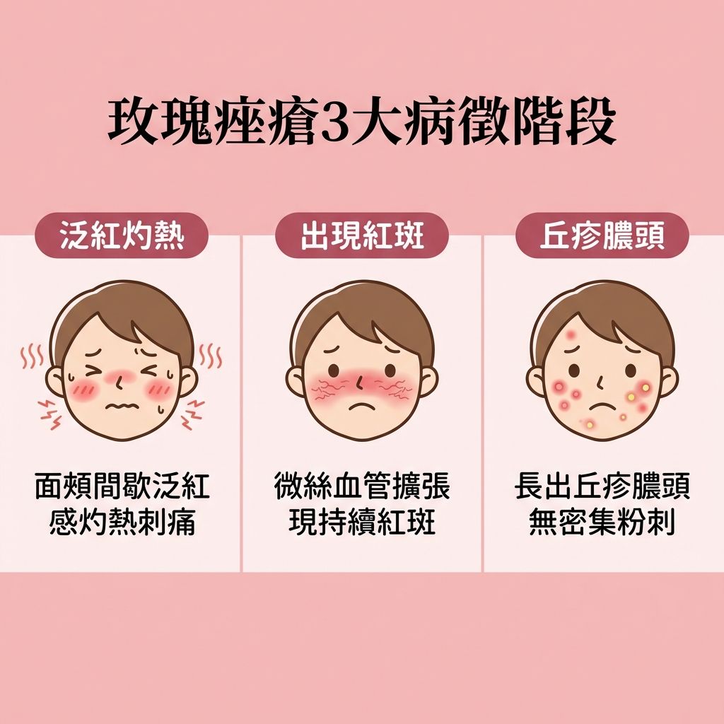 玫瑰痤瘡的病徵是什麼?